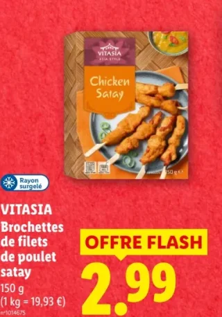 VITASIA Brochettes de filets de poulet satay