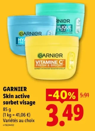 GARNIER Skin active sorbet visage