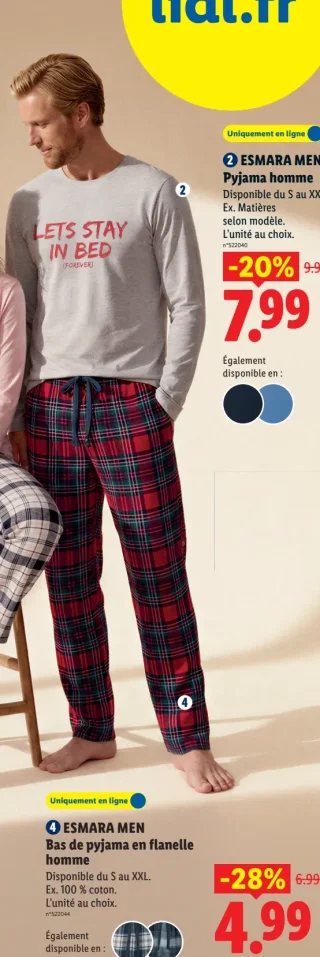 ESMARA MEN Pyjama homme