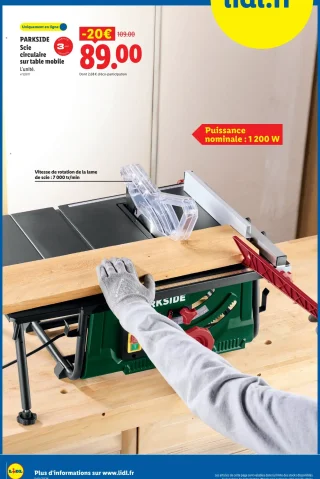 PARKSIDE Scie circulaire sur table mobile