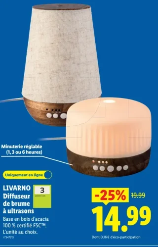 Livarno Diffuseur de brume à ultrasons