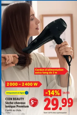 Cien Beauty Sèche-cheveux ionique Premium