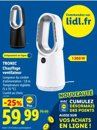 TRONIC Chauffage ventilateur