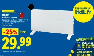 TRONIC Radiateur en verre