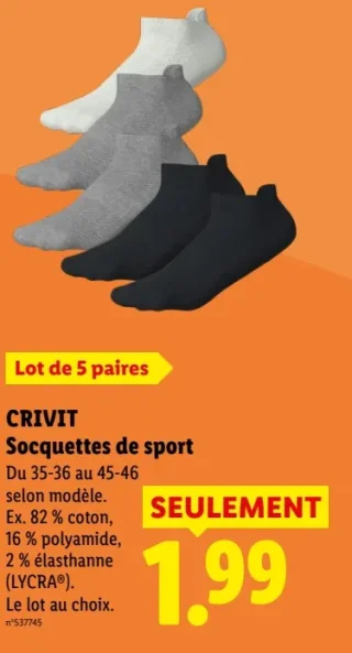 CRIVIT Socquettes de sport