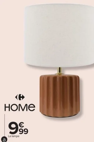Lampe céramique rouge Carrefour Home
