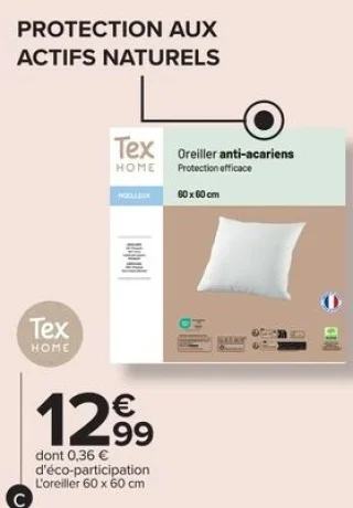 Oreiller anti-acariens Tex Home