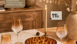 Lot de 4 verres à vin dégradé marron Carrefour Home