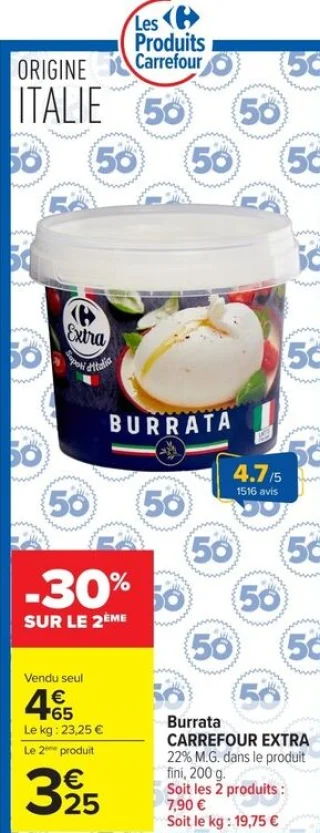 Burrata CARREFOUR EXTRA