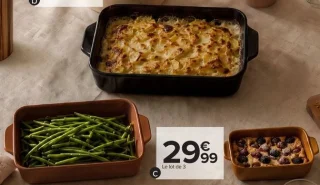 Lot de 3 plats à four Carrefour HOME
