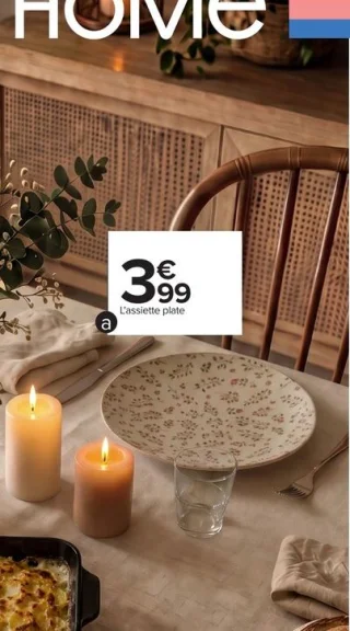 Assiette plate "Hera" Carrefour HOME