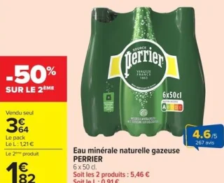 Eau minérale naturelle gazeuse PERRIER