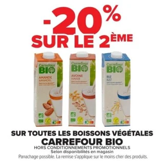 Boissons végétales Carrefour Bio