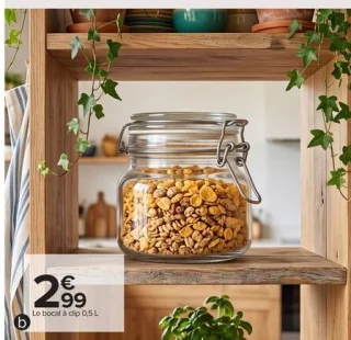 Bocal en verre à clip CARREFOUR 0,5 L