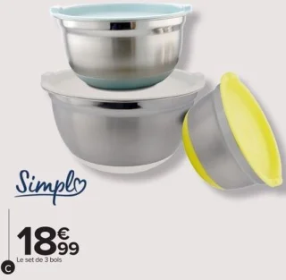 Simply Set de 3 bols pâtissiers