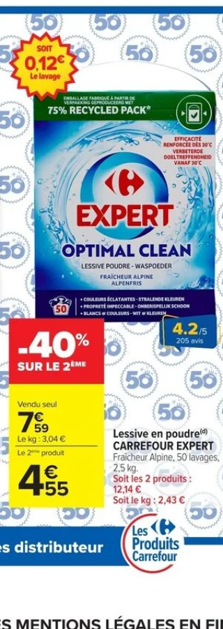 Lessive en poudre CARREFOUR EXPERT