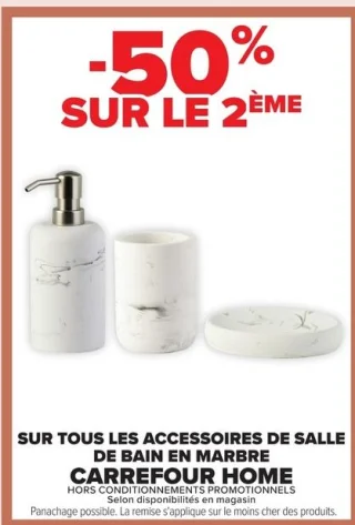 Accessoires de salle de bain en marbre Carrefour Home