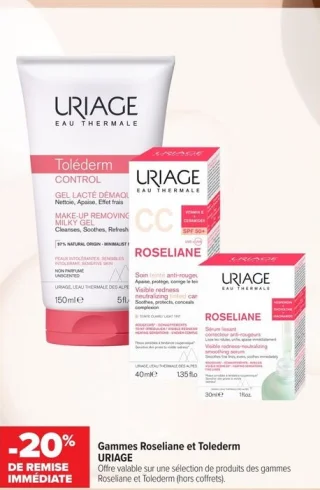 Gammes Roseliane et Tolederm URIAGE