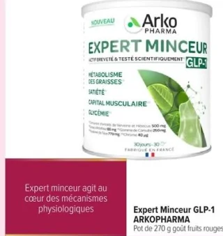 Expert Minceur GLP-1 ARKOPHARMA Pot de 270 g goût fruits rouges