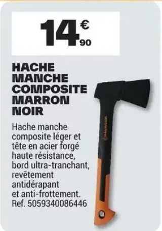 Hache Manche Composite Marron Noir