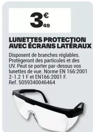 Lunettes Protection Avec Écrans Latéraux
