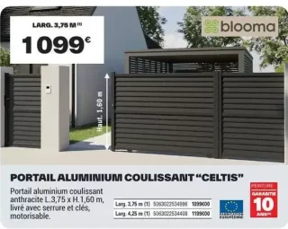 Portail aluminium coulissant Celtis