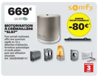 Motorisation à crémaillère Somfy SLG7