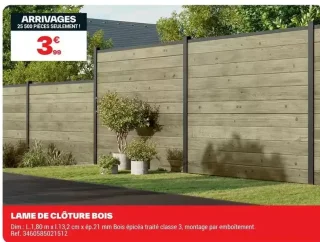 Lame de clôture bois