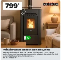 Poêle à pellets Webber WBH 278 7,91 kW