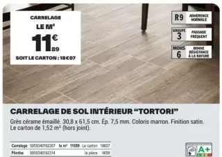 Carrelage de sol intérieur "Tortori"