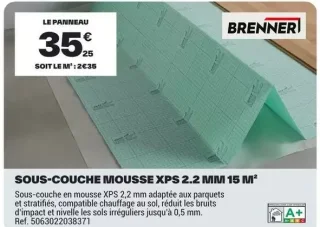Sous-couche mousse XPS 2.2 mm 15 m²