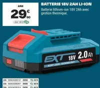 Batterie Erbauer 18V 2Ah Li-Ion EXT