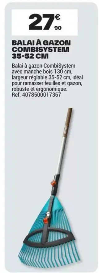 Balai à gazon Combisystem 35-52 cm