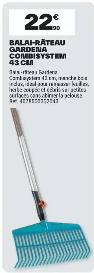 Balai-râteau Gardena Combisystem 43 cm