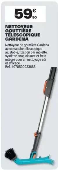 Nettoyeur gouttière télescopique Gardena