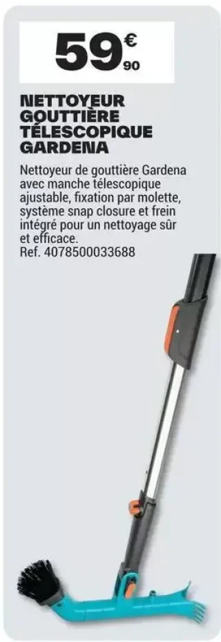 Nettoyeur gouttière télescopique Gardena