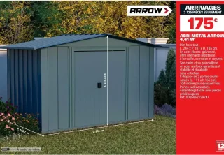 Abri métal Arrow 4,41 m²