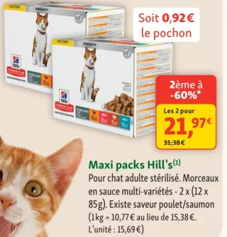 Maxi Packs Hill's pour chat adulte stérilisé