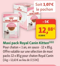 Maxi pack Royal Canin Kitten Pour chaton < 1 an, en sauce - 12 x 85g