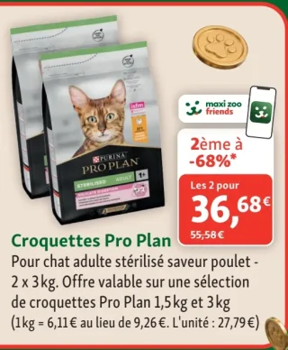 Croquettes Pro Plan Pour chat adulte stérilisé saveur poulet