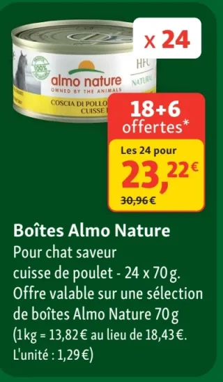 Boîtes Almo Nature Pour chat saveur cuisse de poulet