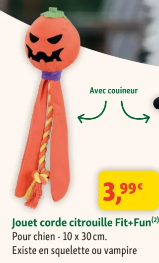 Jouet corde citrouille Fit+Fun