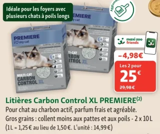 Litières Carbon Control XL PREMIERE