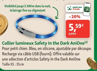 Collier lumineux Safety In the Dark AniOne