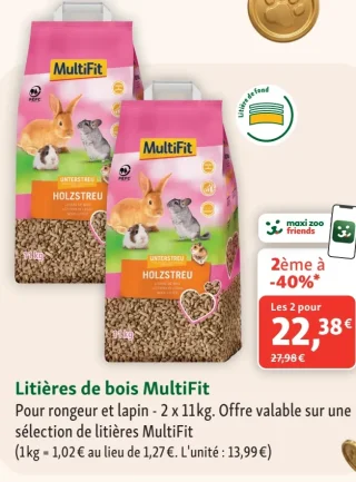 Litières de bois MultiFit