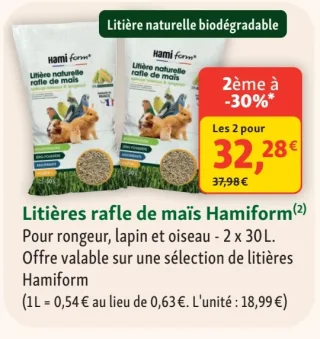 Litières rafle de maïs Hamiform