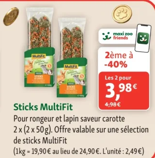 Sticks MultiFit Pour rongeur et lapin