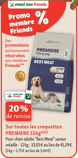 Croquettes PREMIERE Best Meat 12 kg