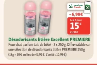 Déodorisants litière Excellent PREMIERE