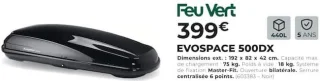 Feu Vert EVOSPACE 500DX Coffre de toit